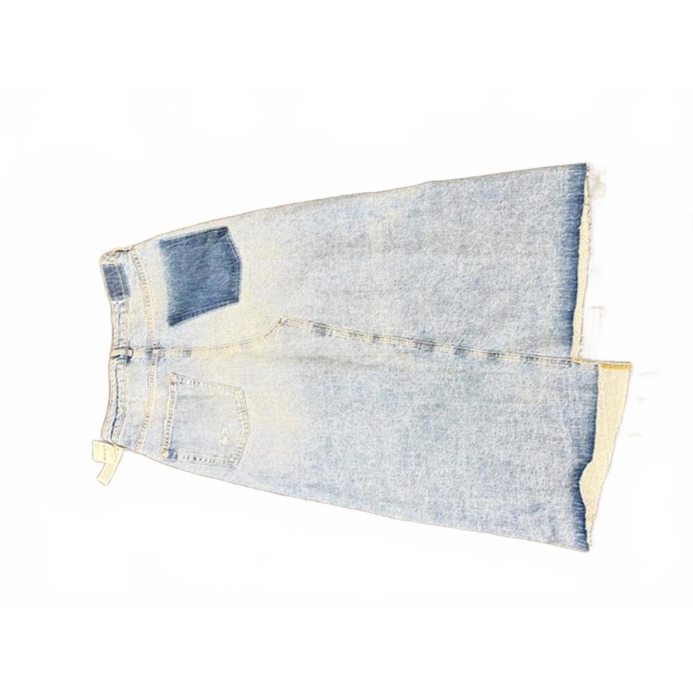 NWT We the Free by Free People Distressed Denim Midi Skirt sz 12 - Picture 6 of 8
